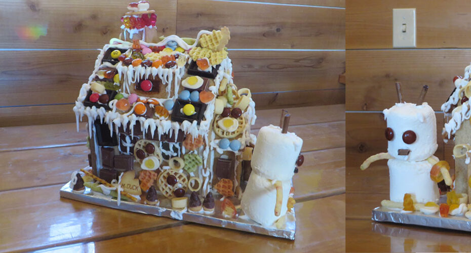 クリスマス　コーンウォール・イングリッシュ　ジンジャーブレッドハウス　エリック　We made a gingerbread house. We had lots of fun making the gingerbread house! Happy Holidays!