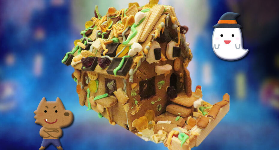 高校入試　英検　オンライン　群馬　前橋市　高崎市　渋川市　吉岡町　伊勢崎市　太田市　東京都　神奈川県　優しい　ネイティブ　英会話教室　コーンウォール・イングリッシュ　英検1級　TOEIC990満点　英語　Miwa　エリック　ジンジャーブレッドハウス　gingerbread house haunted house お化け屋敷　ハロウィン　お菓子　グミ　ハリボー　コウモリ　ドラキュラ